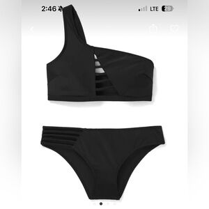 Adore Me Black Asymmetrical Bikini Set